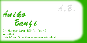 aniko banfi business card