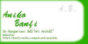aniko banfi business card